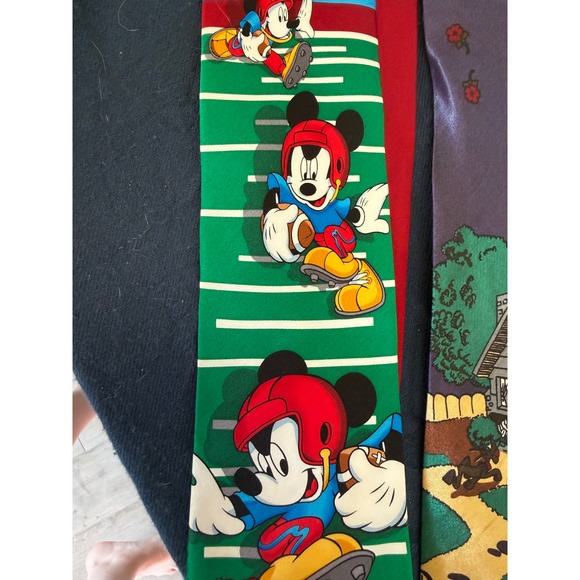 Vintage Mickey Mouse Ties Bundle Silk Football Mickey Unlimited Serafino Mens - Picture 3 of 8